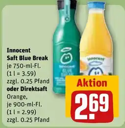REWE DE Innocent Saft Blue Break oder Direktsaft tilbud