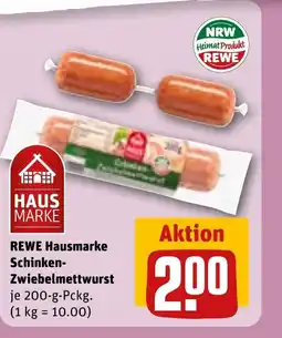 REWE DE REWE Hausmarke Schinken- Zwiebelmettwurst tilbud