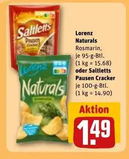 REWE DE Lorenz Naturals oder Saltletts Pausen Cracker tilbud