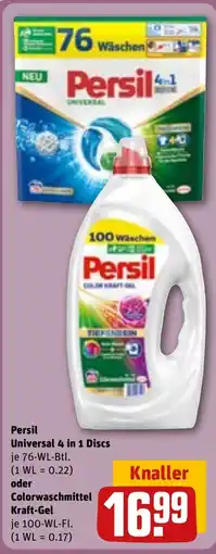 REWE DE Persil Universal 4 in 1 Discs oder Colorwaschmittel Kraft-Gel tilbud