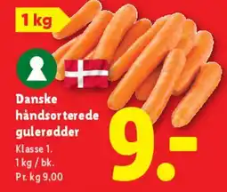 Lidl Danske håndsorterede gulerødder (1 kg) tilbud