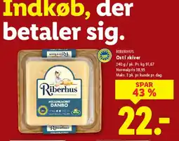 Lidl Riberhus Mellemlagret Danbo (ost i skiver) tilbud
