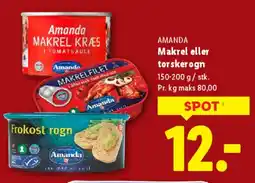 Lidl Makrel / Torskerogn (dåser) tilbud