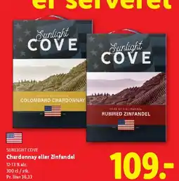 Lidl Sunlight Cove (boxvin) - Chardonnay eller Zinfandel tilbud