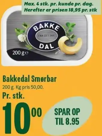 Min Købmand Bakkedal Smørbar 200g tilbud