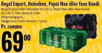 Min Købmand Royal Export, Heineken, Pepsi Max Eller Faxe Kondi tilbud