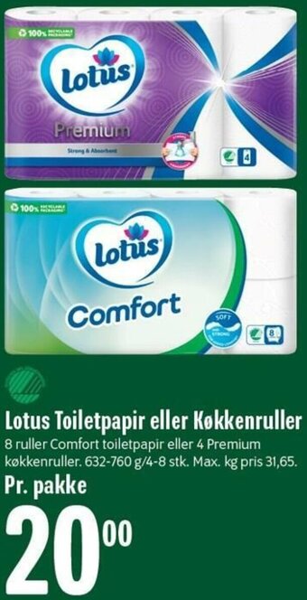 Min Købmand Lotus Toiletpapir Eller Køkkenruller tilbud