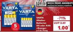Kaufland DE Varta alkaline- batterien aa oder aaa >>energy<< tilbud