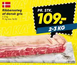 Bilka Ribbenssteg af dansk gris / Økologisk ribeye eller hakket oksekød tilbud