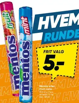 Bilka Mentos / Fruit-tella tilbud
