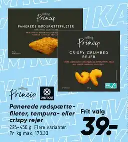 Bilka Panerede rødspættefiletter / crispy rejer tilbud