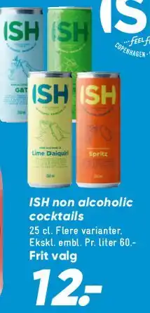 Bilka ISH non alcoholic cocktails (cans) tilbud