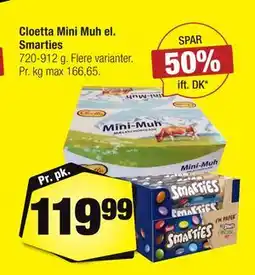 Calle Cloetta Mini Muh el. Smarties tilbud