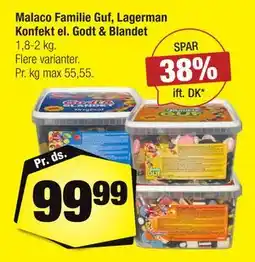 Calle Malaco Familie Guf, Lagerman Konfekt el. Godt & Blandet tilbud