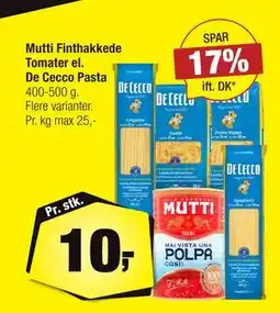 Calle Mutti Finthakkede Tomater el. De Cecco Pasta tilbud