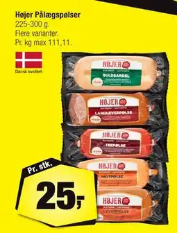 Calle Højer Pålægspølser tilbud