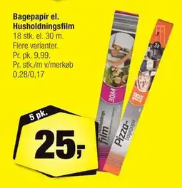 Calle Bagepapir el. Husholdningsfilm tilbud
