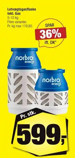 Calle Letvægtsgasflaske Inkl. Gas tilbud