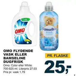 Let-Køb OMO FLYDENDE VASK ELLER BAMSELINE DUGFRISK tilbud