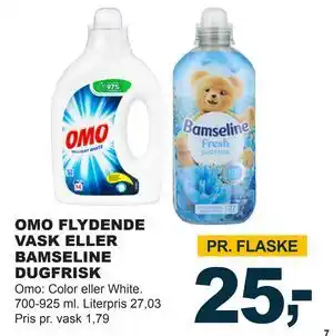 Let-Køb OMO FLYDENDE VASK ELLER BAMSELINE DUGFRISK tilbud