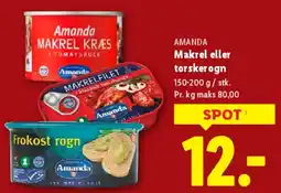 Lidl Makrel / rogn (dåser) tilbud
