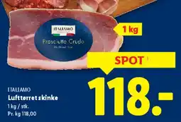 Lidl Lufttørret skinke (1 kg) tilbud