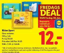 Lidl Ritter Sport (chokolade) tilbud