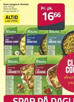 Fleggaard Knorr Lasagne el. Risretter tilbud