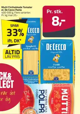 Fleggaard Mutti Finthakkede Tomater el. De Cecco Pasta tilbud