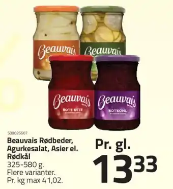 Fleggaard Beauvais Rødbeder, Agurkesalat, Asier el. Rødkål tilbud