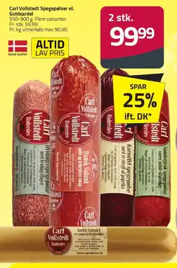 Fleggaard Carl Vollstedt Spegepølser el. Guldsardel tilbud
