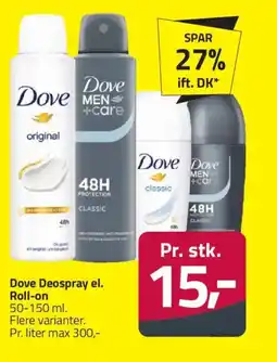 Fleggaard Dove Deospray el. Roll-on tilbud