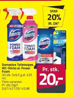 Fleggaard Domestos Toiletwipes, WC-Sticks el. Power Foam tilbud