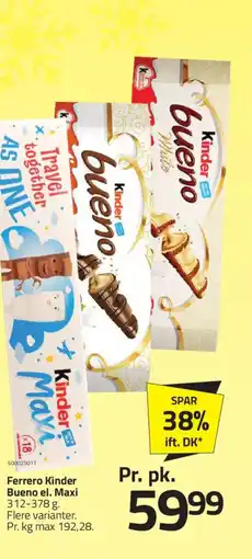 Fleggaard Ferrero Kinder Bueno el. Maxi tilbud