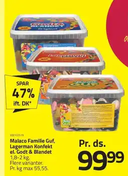 Fleggaard Malaco Familie Guf, Lagerman Konfekt el. Godt & Blandet tilbud