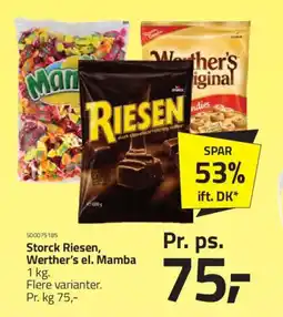 Fleggaard Storck Riesen, Werther's el. Mamba tilbud