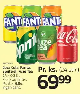 Fleggaard Coca Cola, Fanta, Sprite el. Fuze Tea tilbud