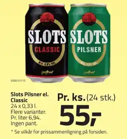Fleggaard Slots Pilsner el. Classic tilbud