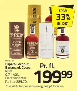 Fleggaard Espero Coconut, Banana el. Cocoa Rum tilbud