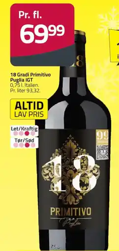 Fleggaard 18 Gradi Primitivo Puglia IGT tilbud