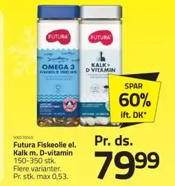 Fleggaard Futura Fiskeolie el. Kalk m. D-vitamin tilbud
