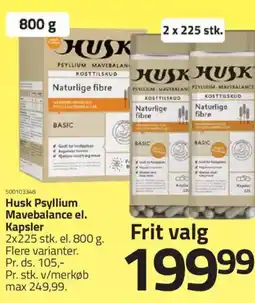 Fleggaard Husk Psyllium Mavebalance el. Kapsler tilbud