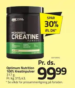 Fleggaard Optimum Nutrition 100% Kreatinpulver tilbud