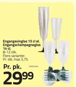 Fleggaard Engangsvinglas 15 cl el. Engangschampagneglas 14 cl tilbud