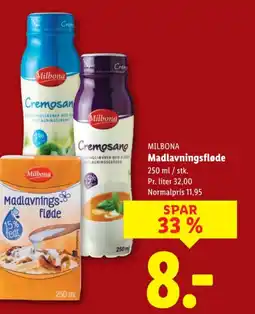 Lidl MILBONA Madlavningsfløde tilbud