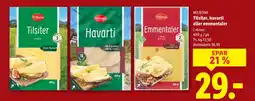 Lidl MILBONA Tilsiter, havarti eller emmentaler tilbud