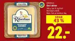 Lidl RIBERHUS Ost i skiver tilbud