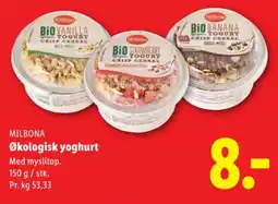 Lidl MILBONA Økologisk yoghurt tilbud