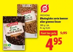 Lidl FRESHONA Økologiske sorte bønner eller grønne linser tilbud