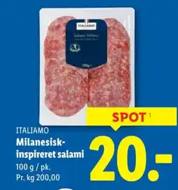 Lidl ITALIAMO Milanesisk- inspireret salami tilbud